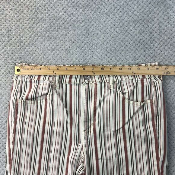 American Eagle Womens Next Level Stretch High Rise Jegging Striped Denim Jean 14 - Picture 9 of 15